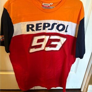 Repsol Men's Orange and Red Graphic T-Shirt